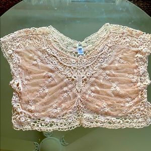 Knitted lace crop top YA Los Angeles